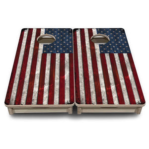 Rustic USA Flag - Mini or Vacation Size Cornhole Boards Cornhole Solutions