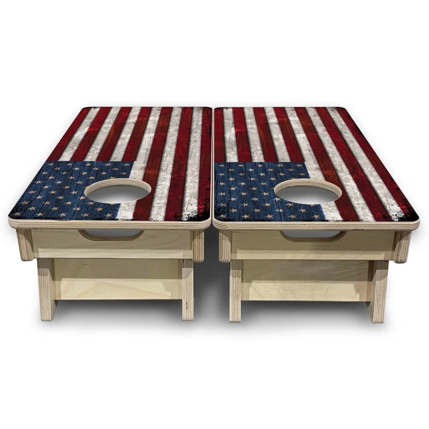 Rustic USA Flag - Mini or Vacation Size Cornhole Boards Cornhole Solutions