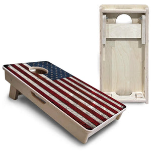 Rustic USA Flag - Mini or Vacation Size Cornhole Boards Cornhole Solutions