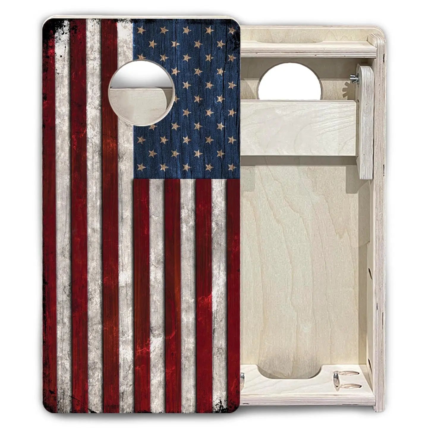 Rustic USA Flag - Mini or Vacation Size Cornhole Boards Cornhole Solutions