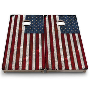 Rustic USA Flag - Mini or Vacation Size Cornhole Boards Cornhole Solutions