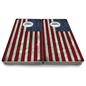 Rustic USA Flag - Mini or Vacation Size Cornhole Boards Cornhole Solutions