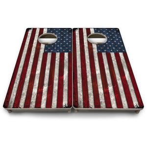 Rustic USA Flag - Mini or Vacation Size Cornhole Boards Cornhole Solutions