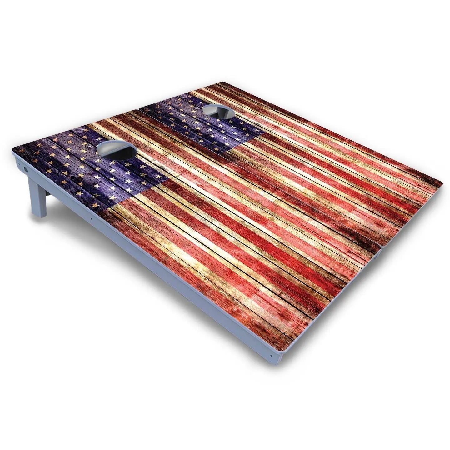 Rustic Wood Flag Cornhole Boards - All Weather Series Cornhole Solutions