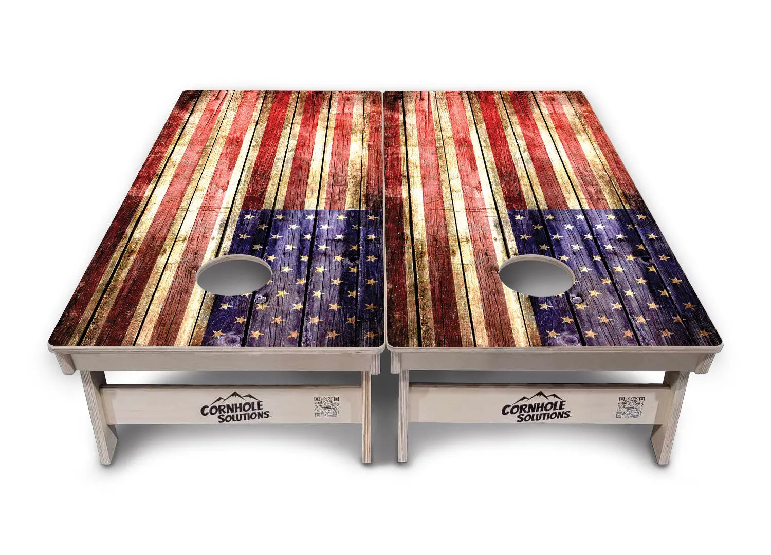 Rustic Wood Flag Cornhole Boards - Professional Tournament Series Cornhole Solutions