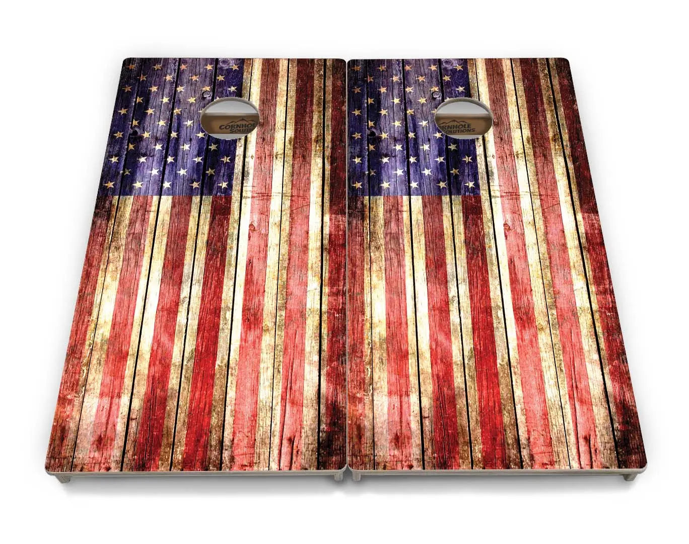 Rustic Wood Flag Cornhole Boards - Professional Tournament Series Cornhole Solutions