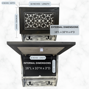 Rustic Diamond Hidden Gun Cabinet – Ornate Concealment Coat Rack with Multi-Purpose Hooks