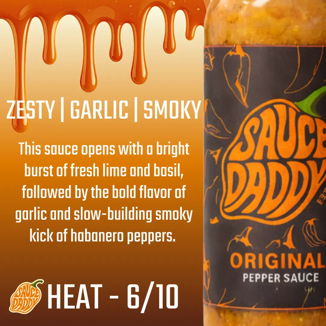 Sauce Daddy Original Pepper Sauce with citrus herbs and garlic flavor