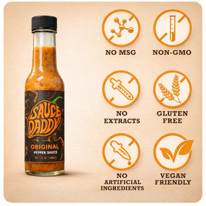 Sauce Daddy Original Pepper Sauce bottle label