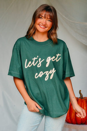 Let's Get Cozy Boxy Tee by Southern Bliss Company, product photo 3