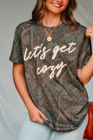 Let’s Get Cozy Dark Camo Shortsleeve by Southern Bliss Company, product photo 3