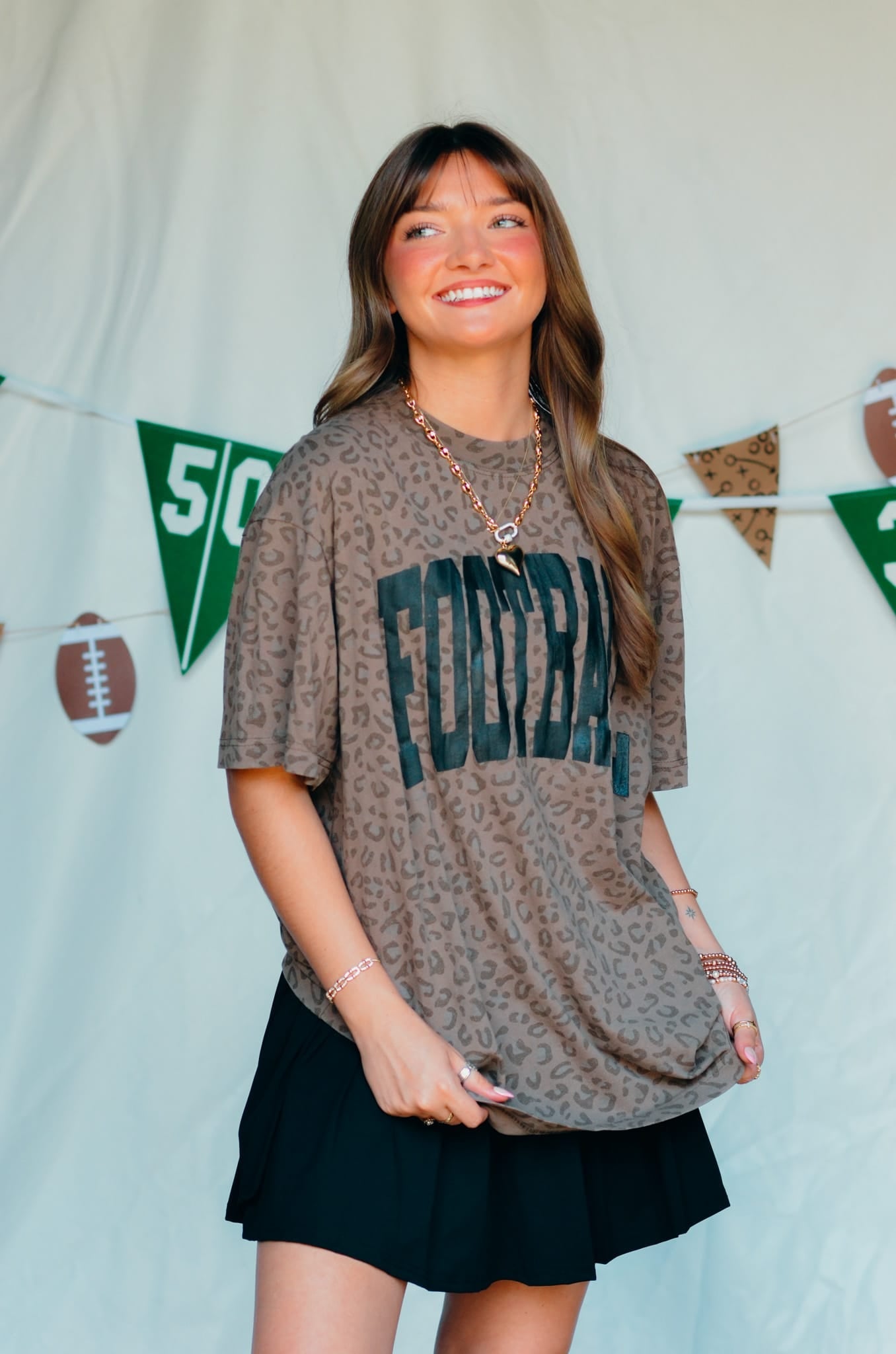 Football Brown Leopard Tee