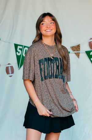 Football Brown Leopard Tee