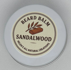 Sandalwood Beard Balm by Helen's All Natural Creations: Natural beard grooming for men. Sandalwood scent.
