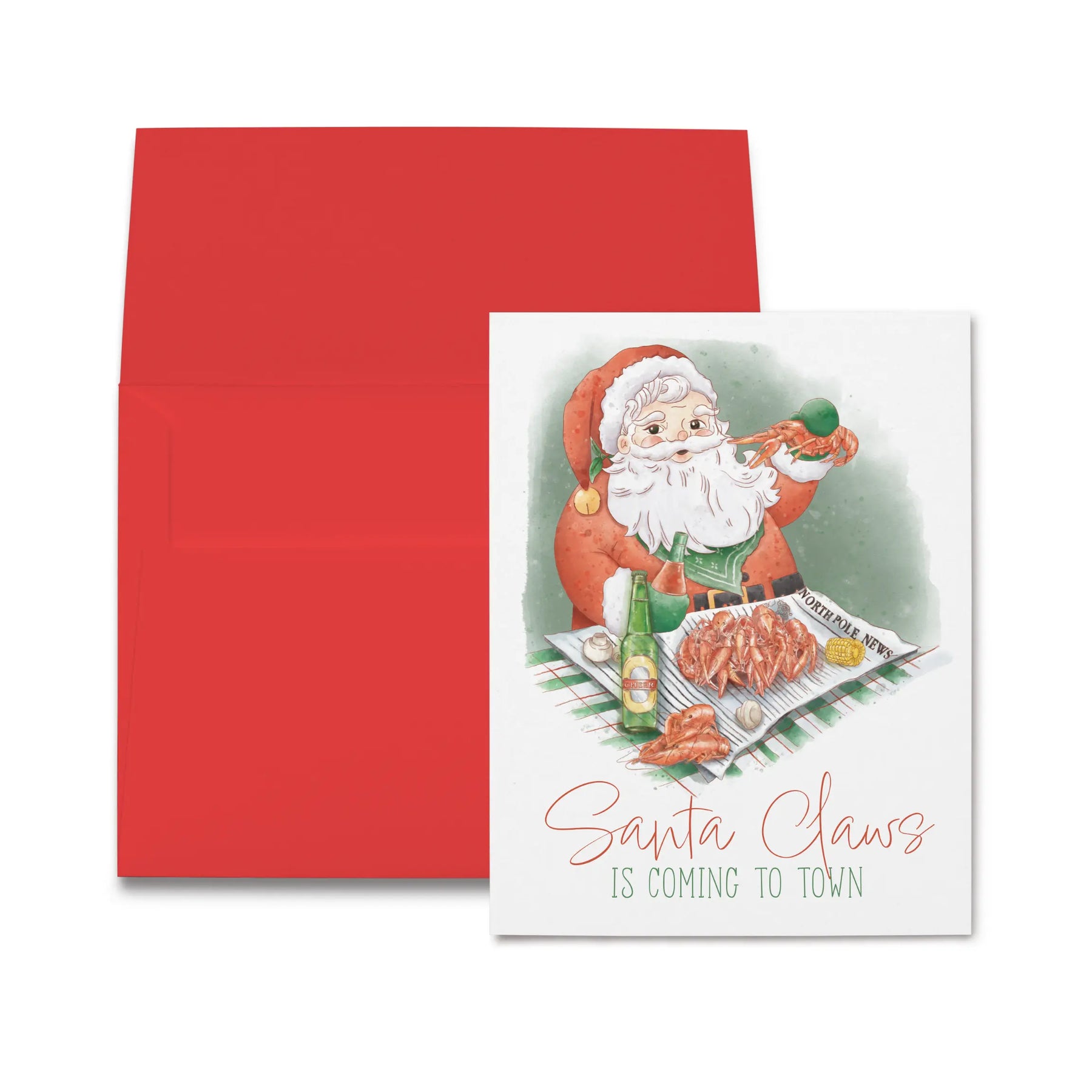 Santa Claws Folded Christmas Card Nola Tawk