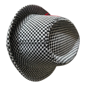 Houndstooth game day fedora detail view
