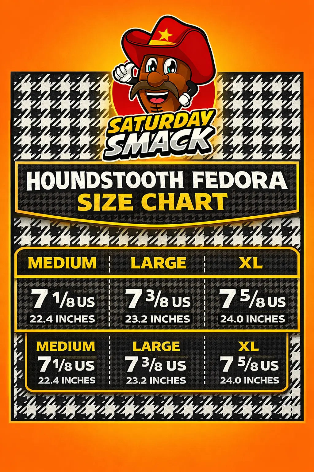 Saturday Smack houndstooth fedora for Alabama tailgate style