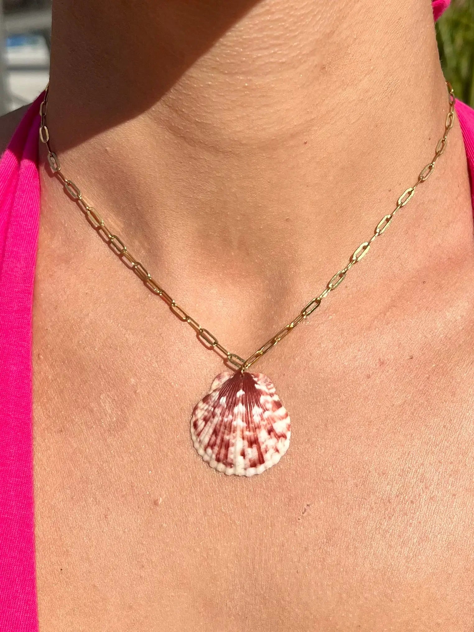 Scallop Paperclip Necklace HALT