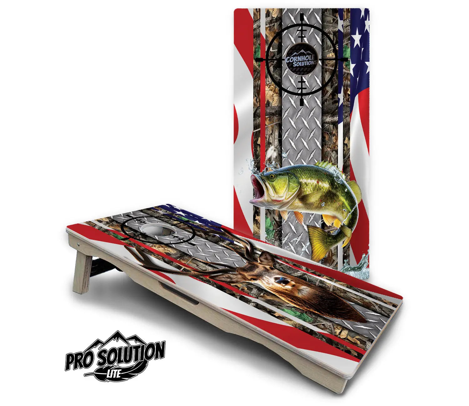 Scope Deer & Fish Cornhole Boards - Pro Solution Lite Series Cornhole Solutions