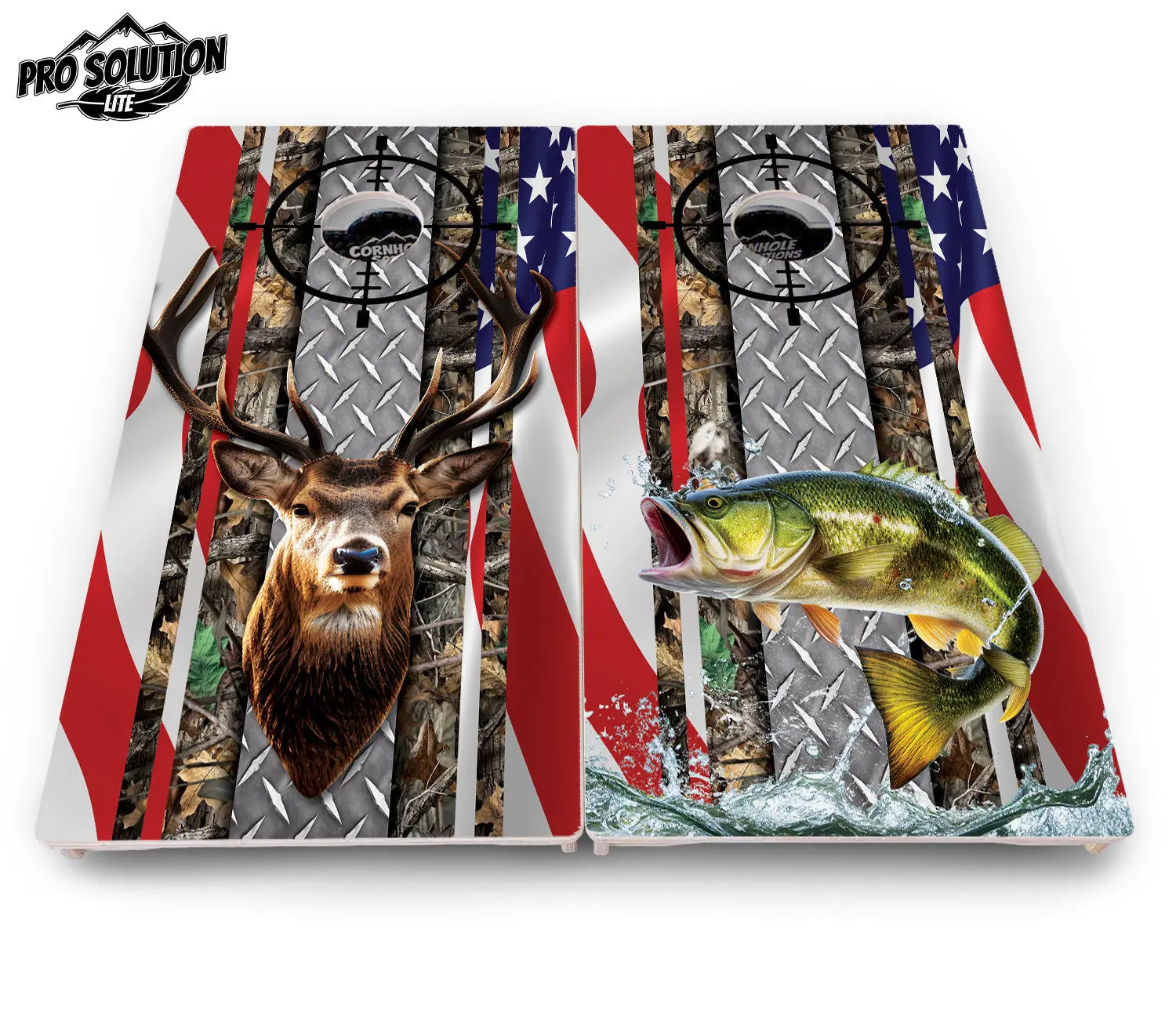 Scope Deer & Fish Cornhole Boards - Pro Solution Lite Series Cornhole Solutions