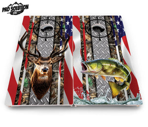 Scope Deer & Fish Cornhole Boards - Pro Solution Lite Series Cornhole Solutions