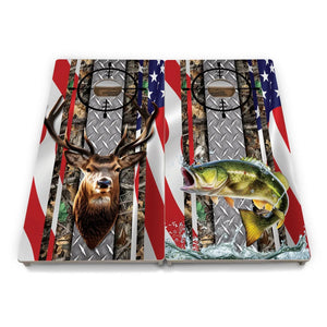 Scope Deer & Fish Cornhole Boards - Professional Tournament Series Cornhole Solutions