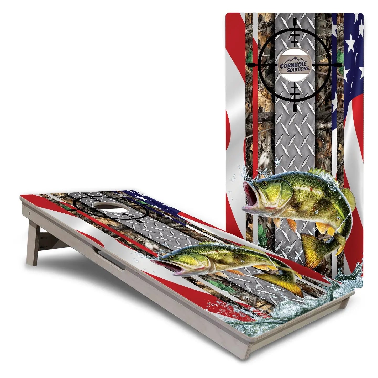 Scope Deer & Fish Cornhole Boards - Professional Tournament Series Cornhole Solutions