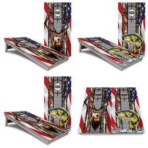 Scope Deer & Fish Cornhole Boards - Professional Tournament Series Cornhole Solutions