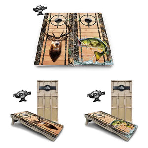 Scope Deer & Fish Plank Cornhole Boards - Pro Solution Elite Series Cornhole Solutions
