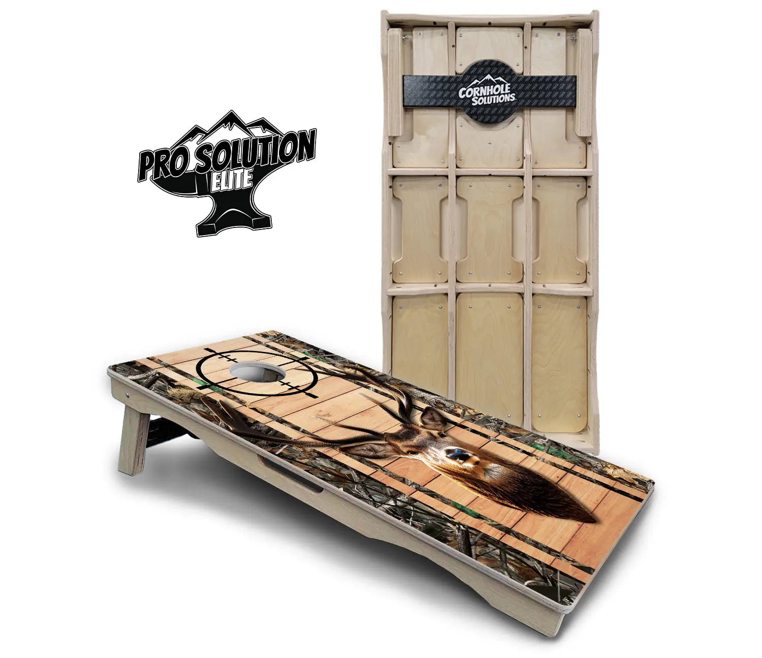 Scope Deer & Fish Plank Cornhole Boards - Pro Solution Elite Series Cornhole Solutions