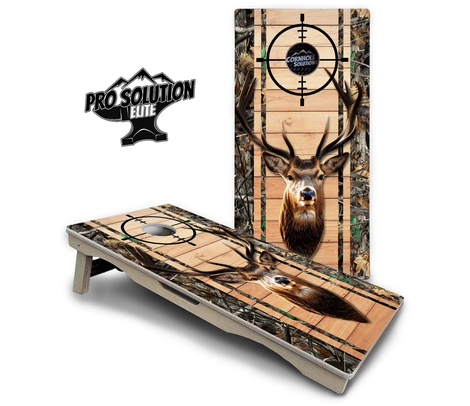 Scope Deer & Fish Plank Cornhole Boards - Pro Solution Elite Series Cornhole Solutions