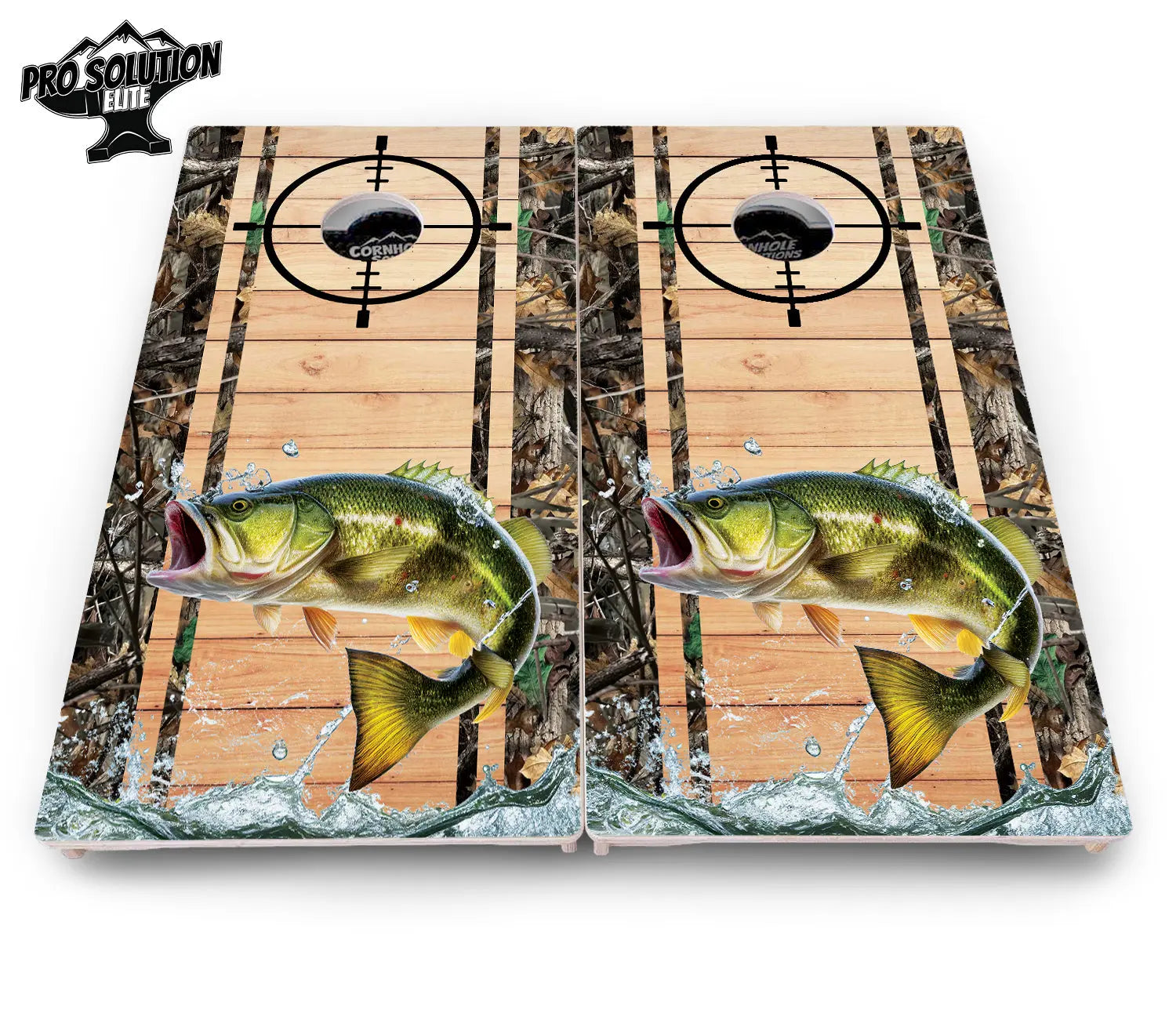 Scope Deer & Fish Plank Cornhole Boards - Pro Solution Elite Series Cornhole Solutions