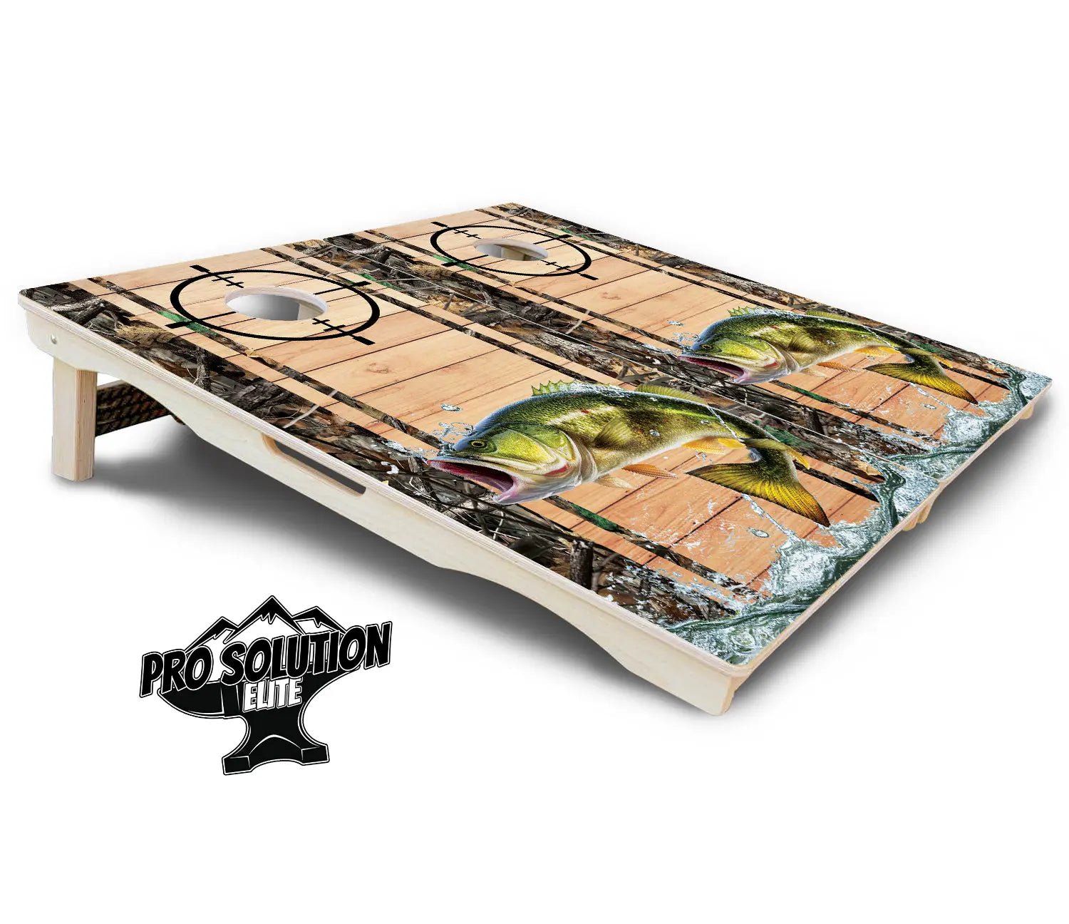 Scope Deer & Fish Plank Cornhole Boards - Pro Solution Elite Series Cornhole Solutions