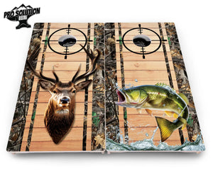 Scope Deer & Fish Plank Cornhole Boards - Pro Solution Elite Series Cornhole Solutions