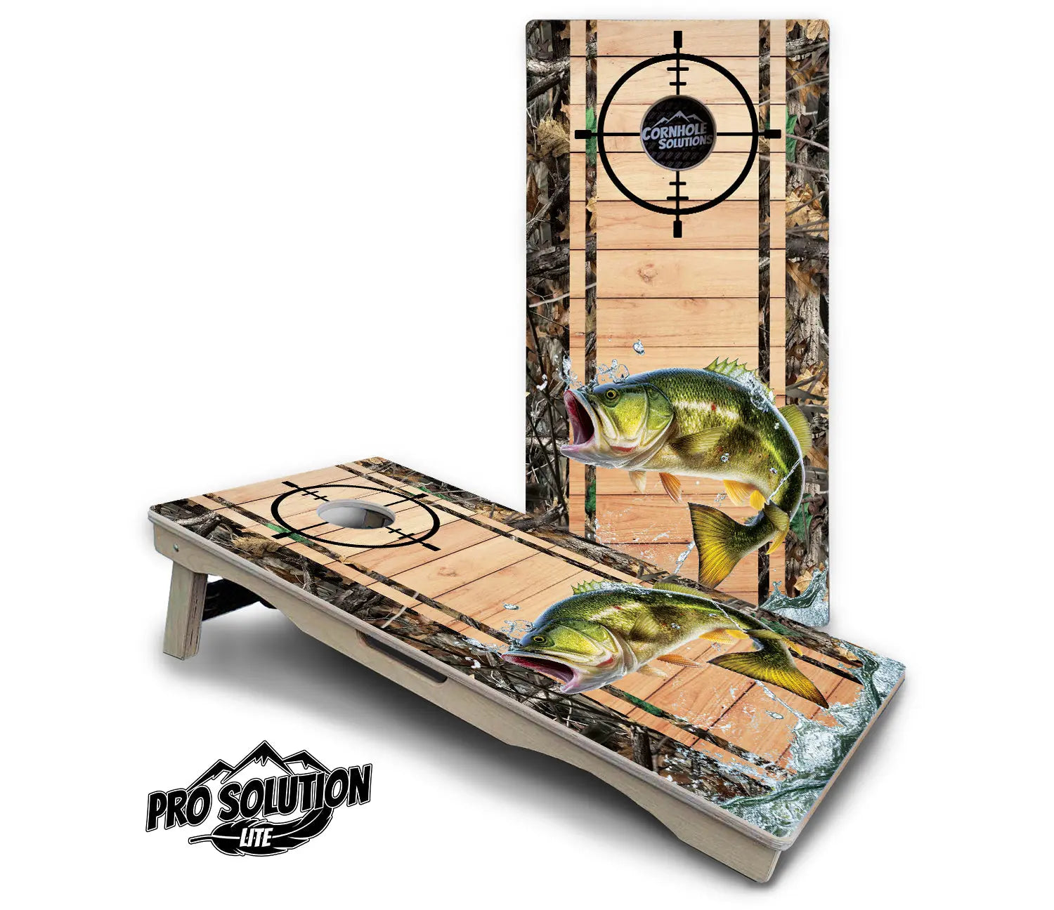 Scope Deer & Fish Plank Cornhole Boards - Pro Solution Lite Series Cornhole Solutions