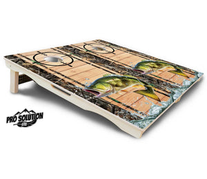 Scope Deer & Fish Plank Cornhole Boards - Pro Solution Lite Series Cornhole Solutions