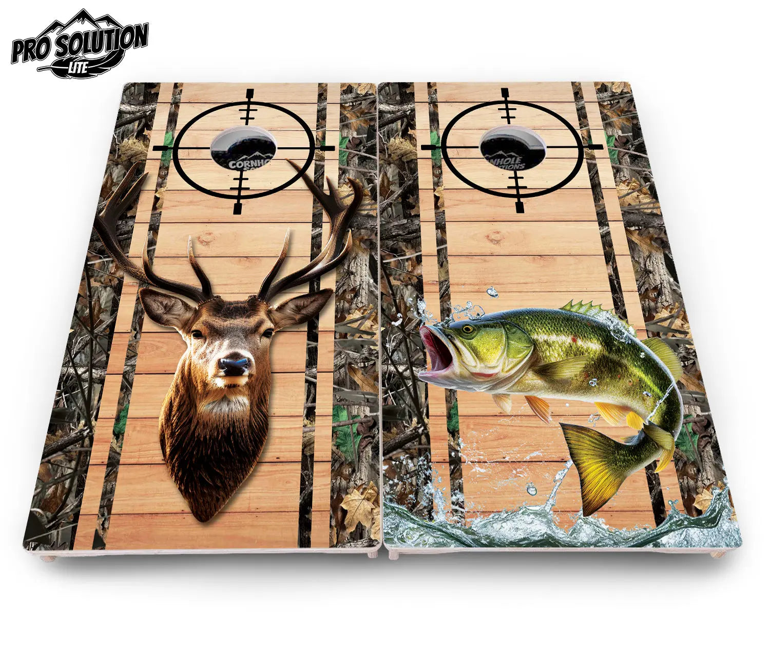 Scope Deer & Fish Plank Cornhole Boards - Pro Solution Lite Series Cornhole Solutions