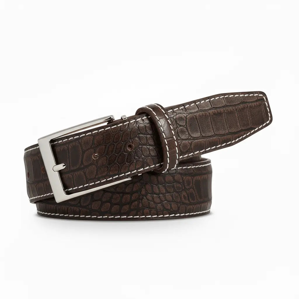 Sedona Mock Croc Leather Belt by Roger Ximenez handmade in Miami