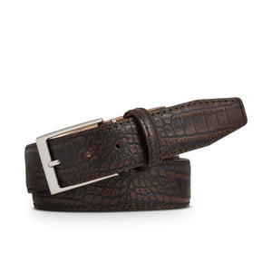 Close up of Sedona mock croc leather belt texture
