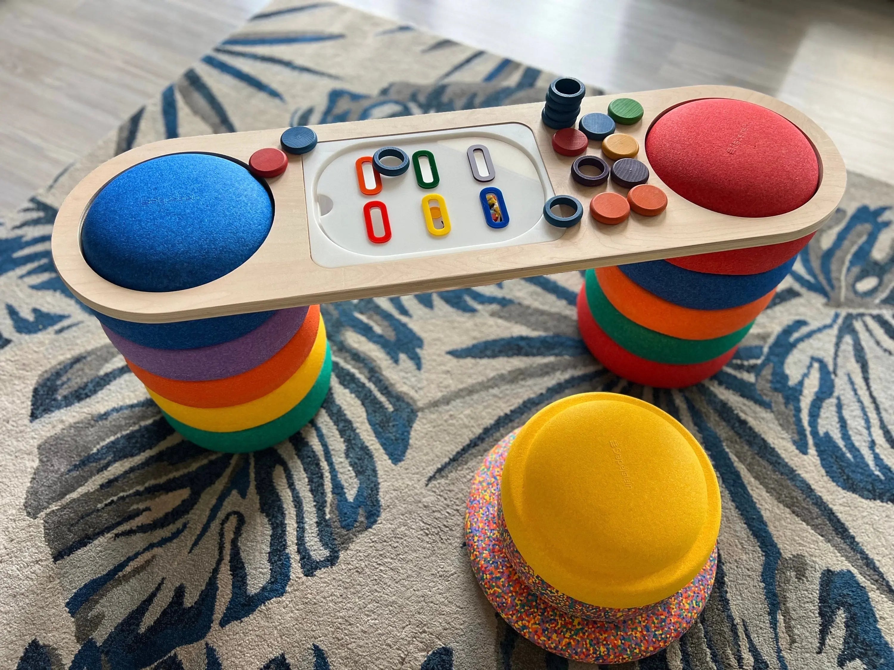 Wooden sensory table top accessory for Stapelstein compatible playrooms