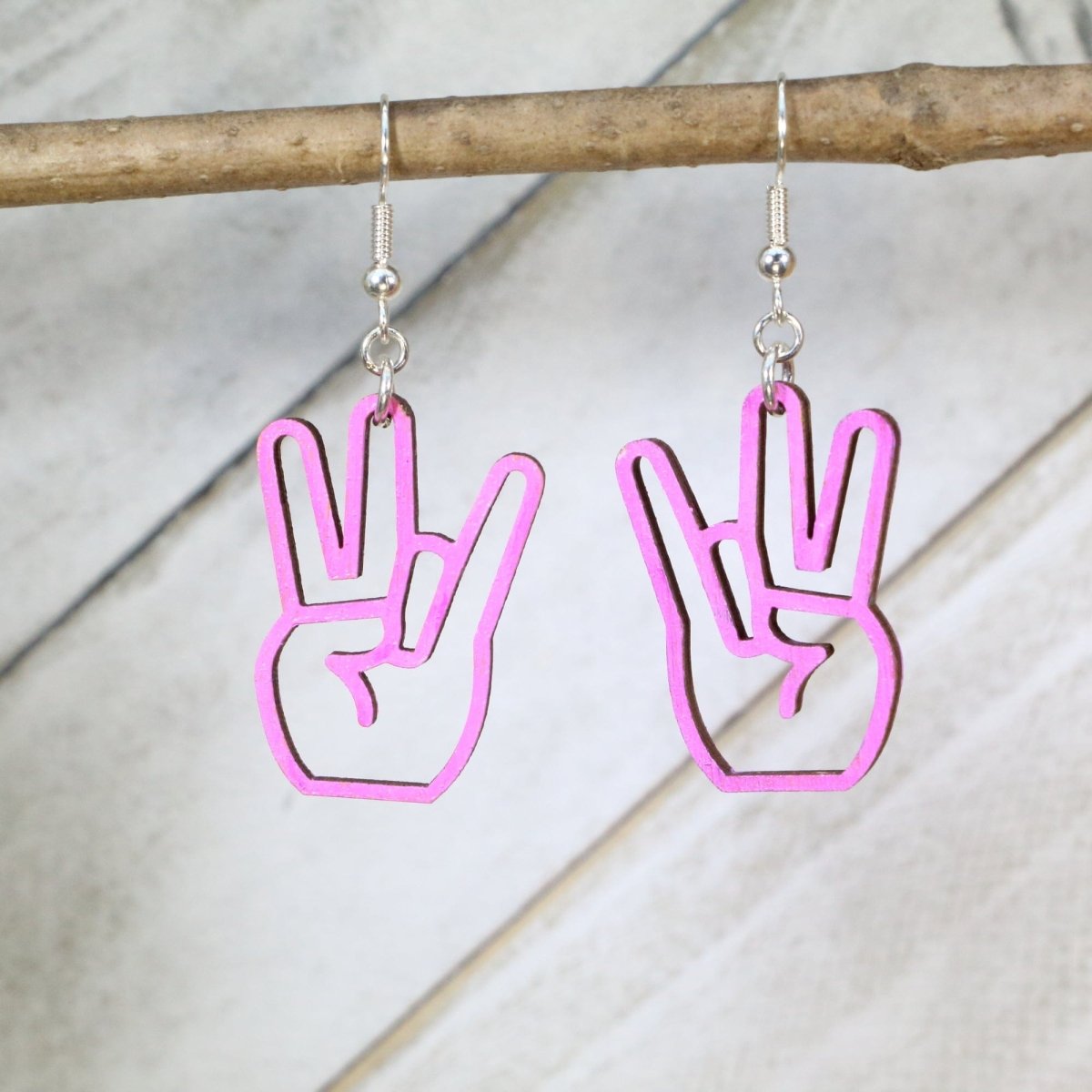 Shocker Hand Wooden Dangle Earrings | Funny Adult Jewelry