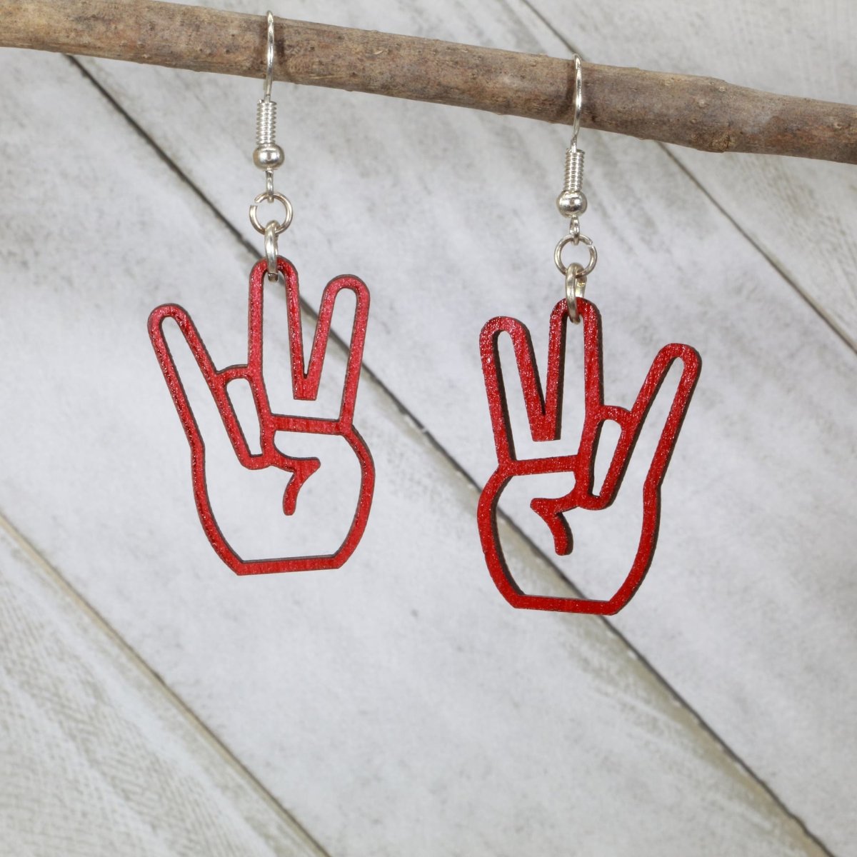 Shocker Hand Wooden Dangle Earrings | Funny Adult Jewelry