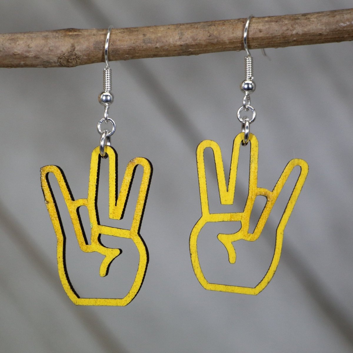 Shocker Hand Wooden Dangle Earrings | Funny Adult Jewelry