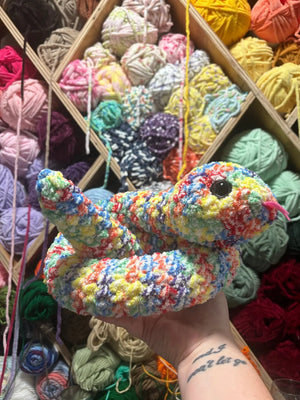 Si the Snake Crochet Stuffed Animal - Rainbow Plushie from Main Street Collective