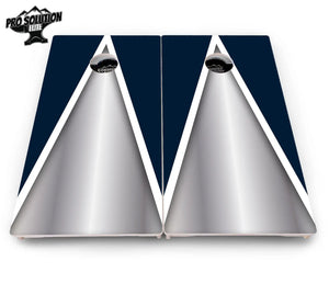 Silver/Blue Triangle Cornhole Boards - Pro Solution Elite Series Cornhole Solutions