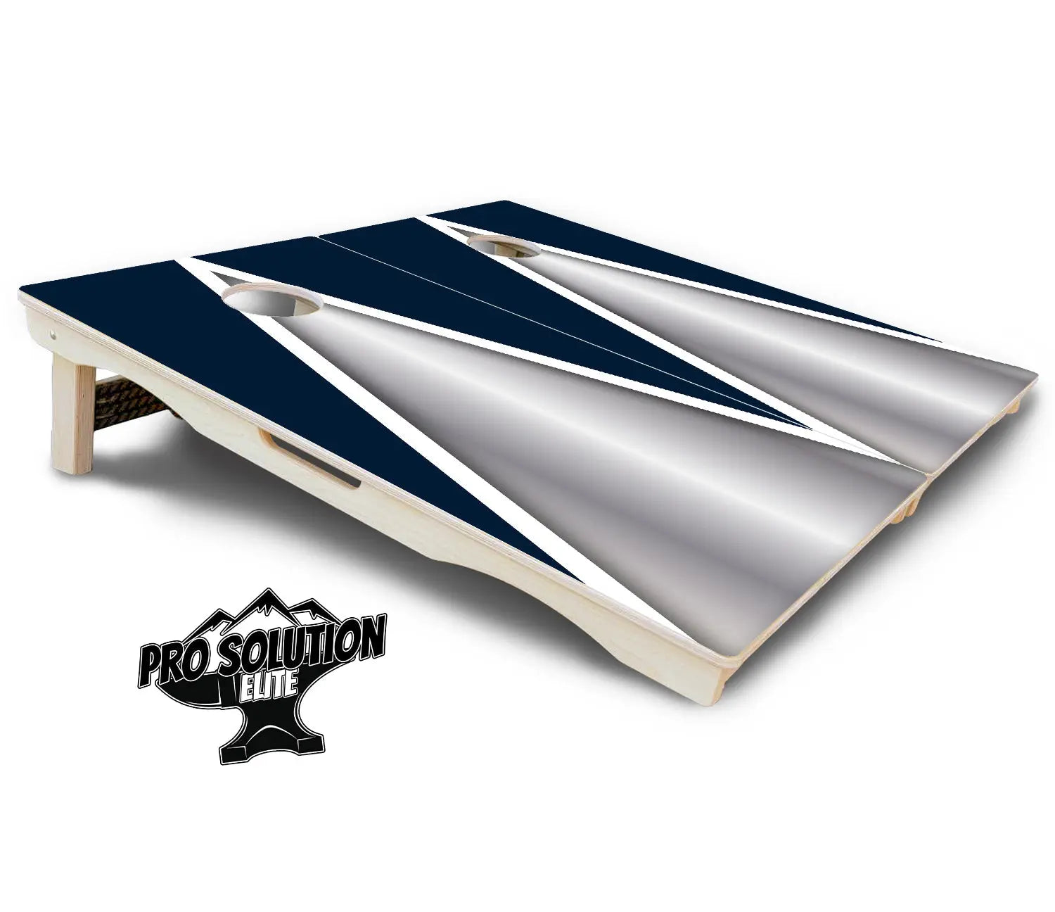 Silver/Blue Triangle Cornhole Boards - Pro Solution Elite Series Cornhole Solutions