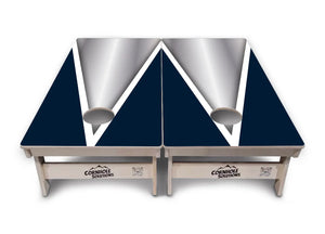Silver/Blue Triangle Cornhole Boards - Professional Tournament Series Cornhole Solutions