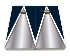 Silver/Blue Triangle Cornhole Boards - Professional Tournament Series Cornhole Solutions