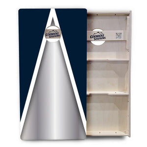 Silver/Blue Triangle Cornhole Boards - Professional Tournament Series Cornhole Solutions
