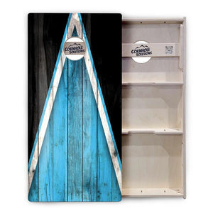 Sky Blue Triangle Cornhole Boards - Professional Tournament Series